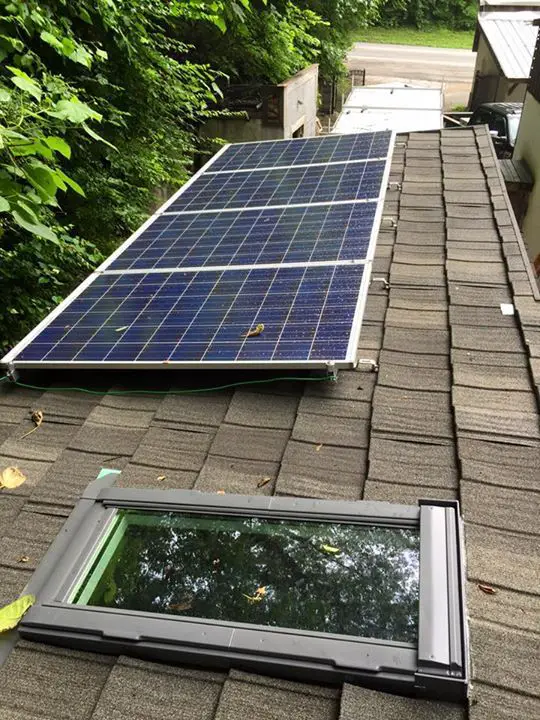 Solar panels on the roof of a tiny house... This tiny ...